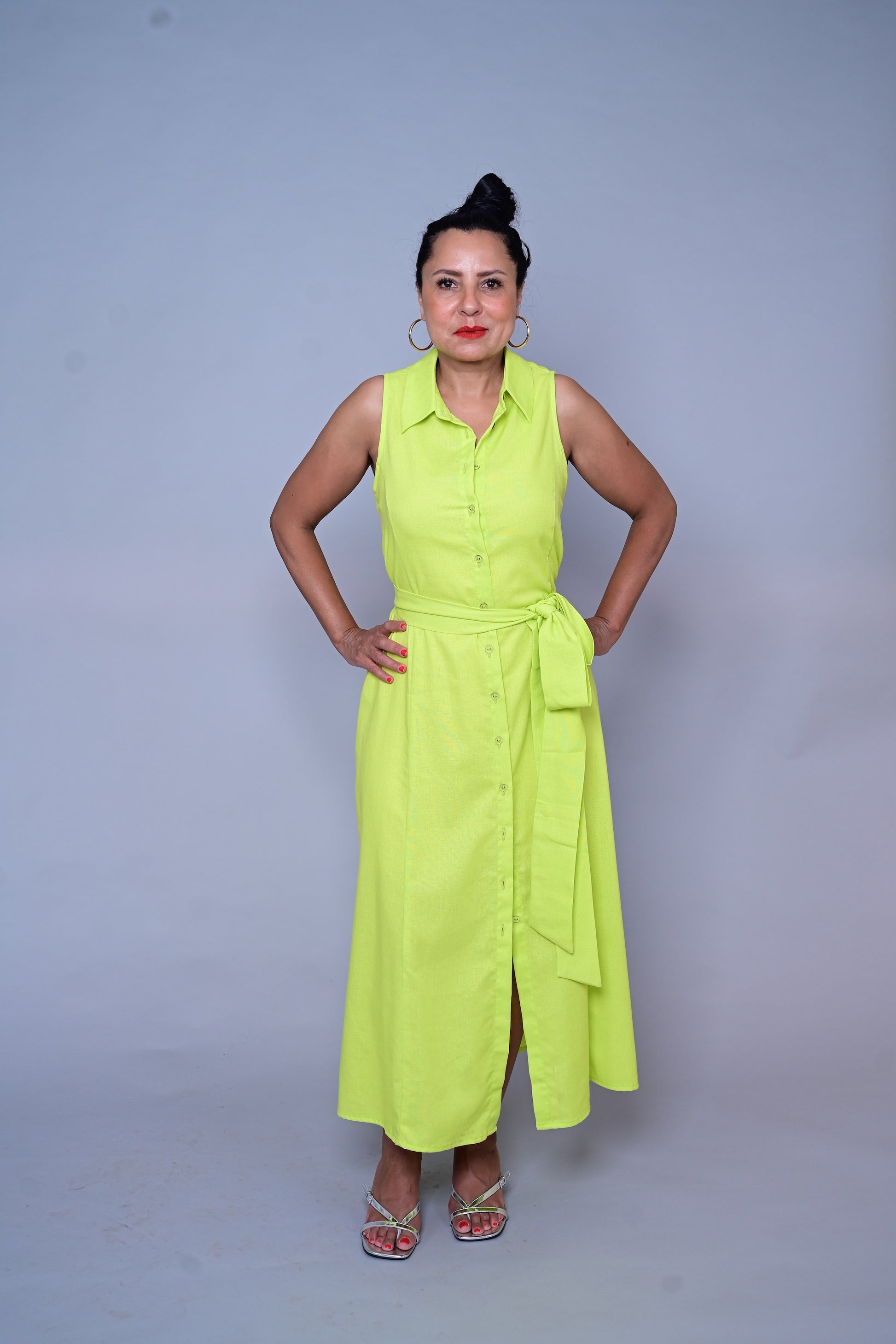 Robe 100 % lin – Citron lumineux